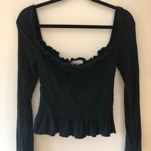 Black scrunch party top